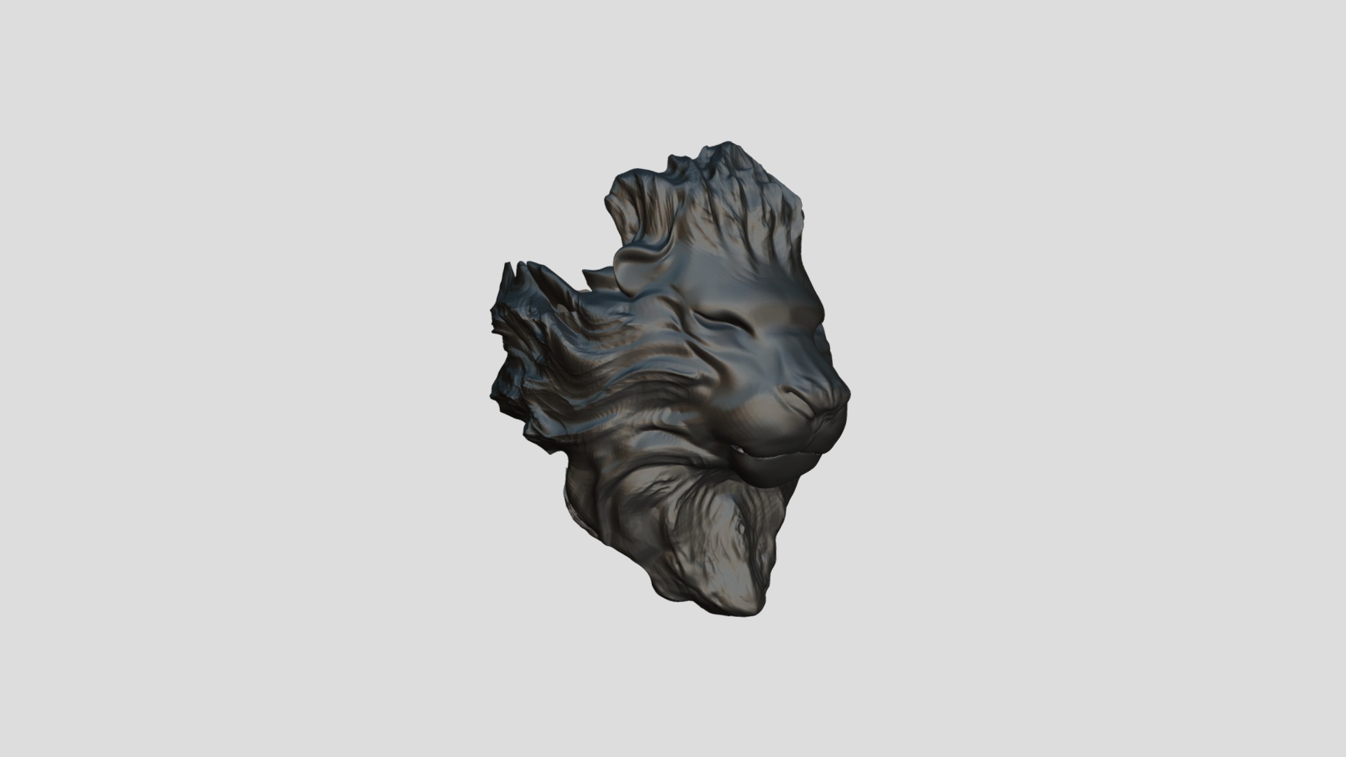 3D model Lion Ring - This is a 3D model of the Lion Ring. The 3D model is about a stone sculpture of a head.
