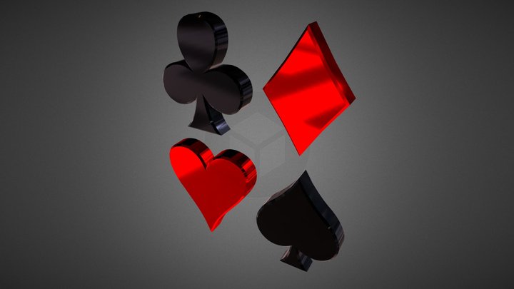 Card Deck Suits 3D Model