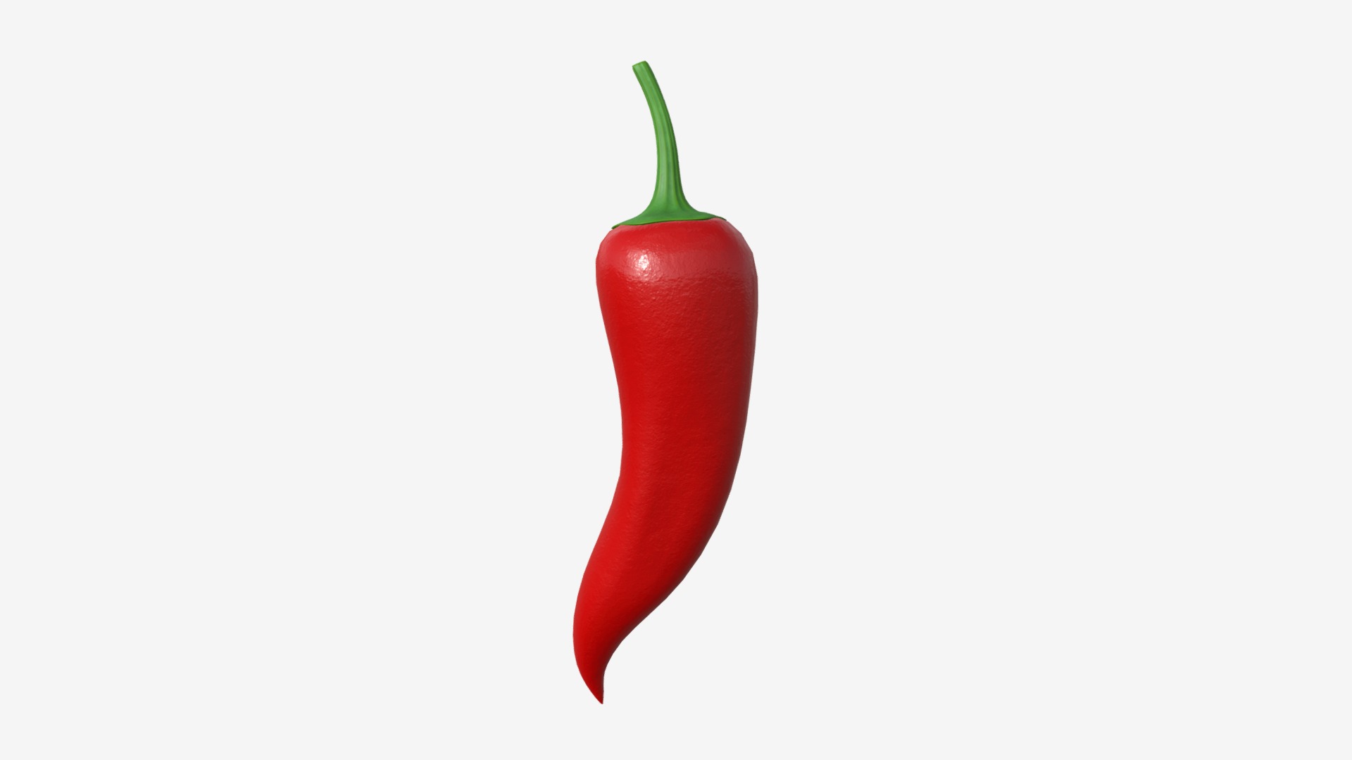 3D model chilli pepper - This is a 3D model of the chilli pepper. The 3D model is about a red pepper with a green stem.