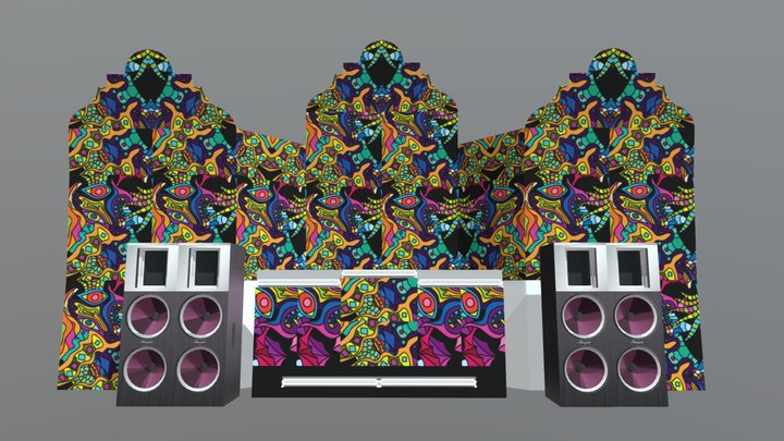 TF2020 DJ booth indoor proj. mapping concept 3D Model
