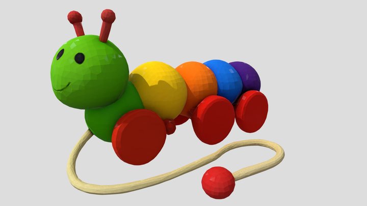 Pull-Along Caterpillar - toy – Modello 3D gratuito STL