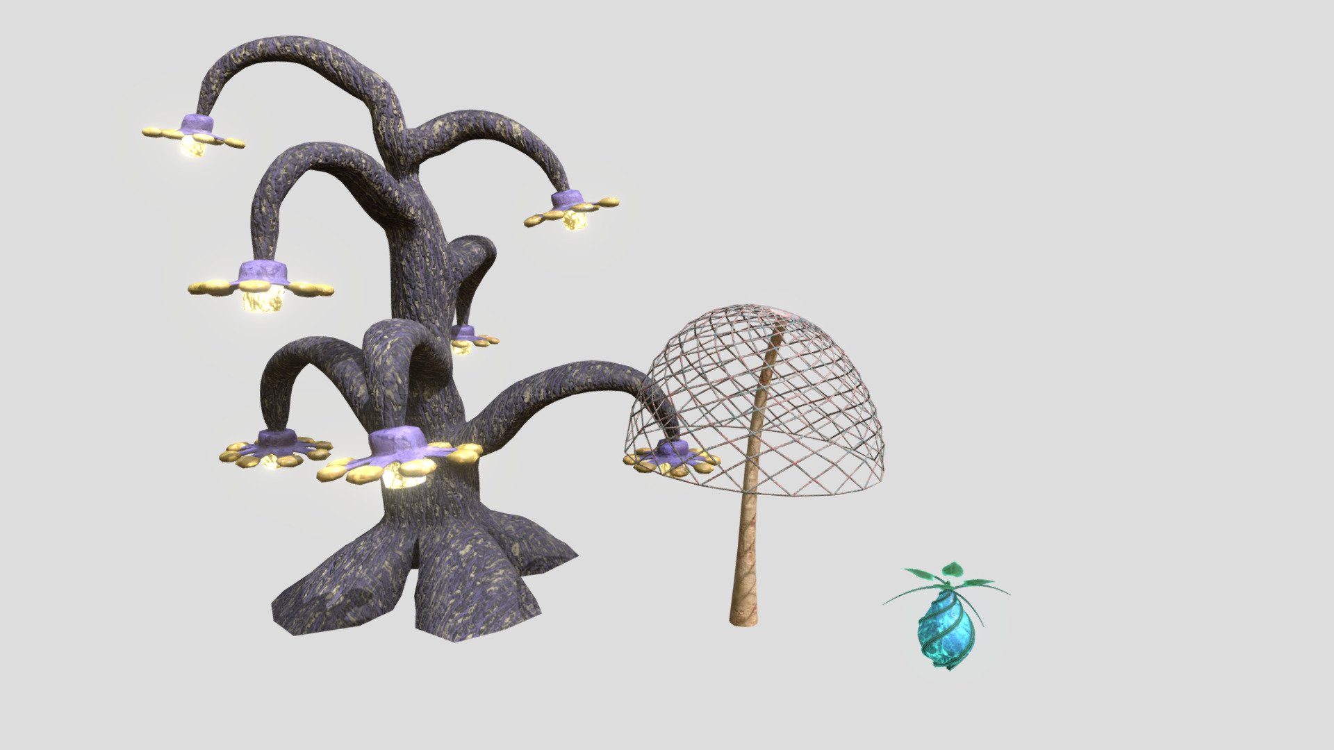 Alien Plants - Download Free 3D model by cgwhiteford [0b9cfee] - Sketchfab