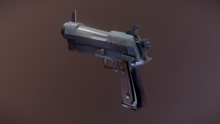 Stylized Pistol 3D Model