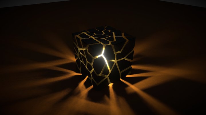 Exploded Cube Lamp 3D Model