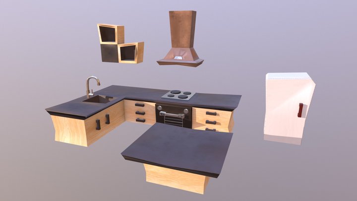 Kitchen Lowpoly V1 3D Model