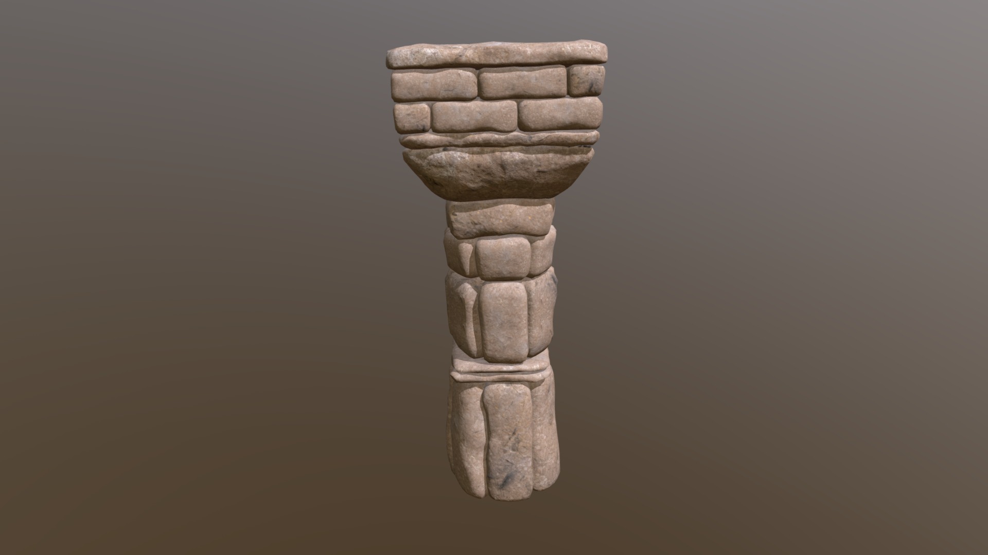 3D model Ancient Column - This is a 3D model of the Ancient Column. The 3D model is about a stack of stone pillars.