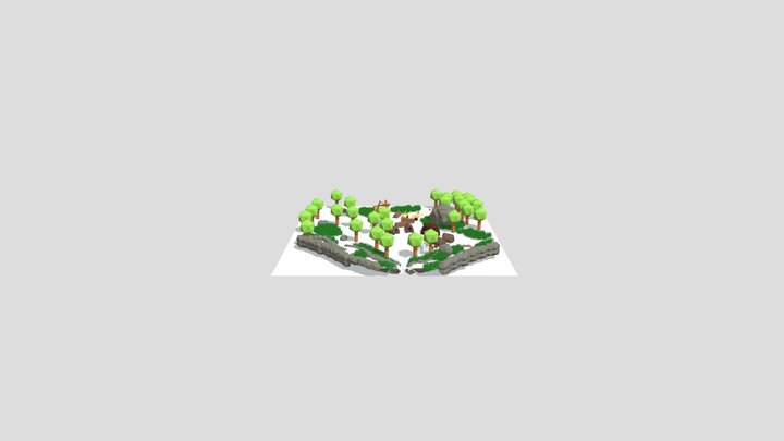 Bandits Camp - Blockout 3D Model