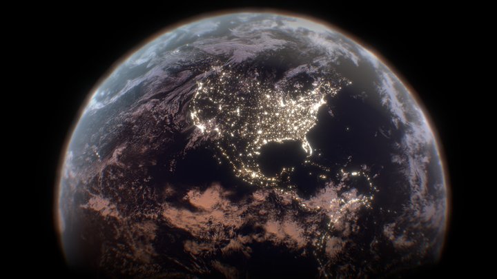 PLANETA TIERRA - Vista de Noche (8k) 3D Model