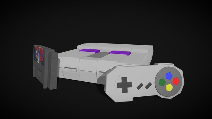 SNES - Low Poly 3D Model
