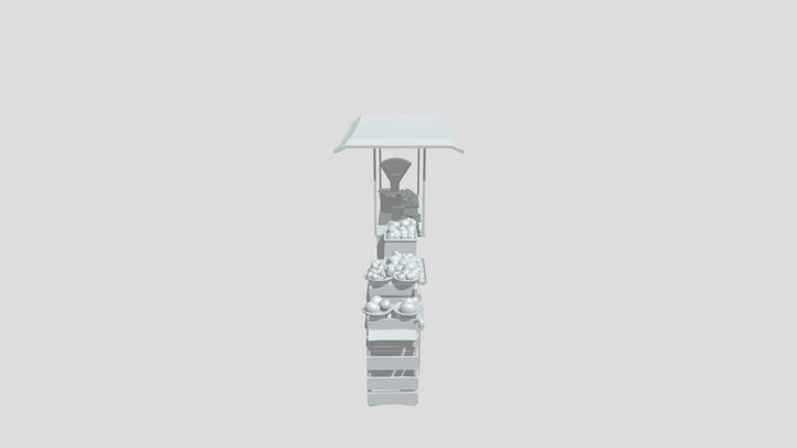 Fruit stall with canopy 3D Model