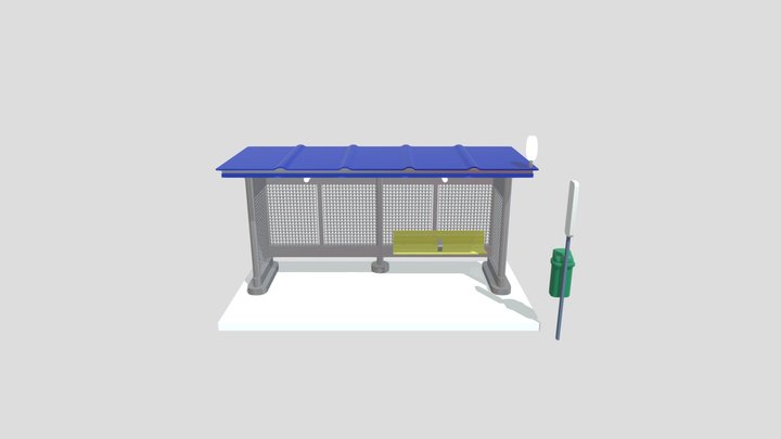 Bus Station Modeling 3D Model