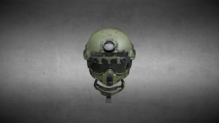 A high-detail military tactical helmet 3D Model