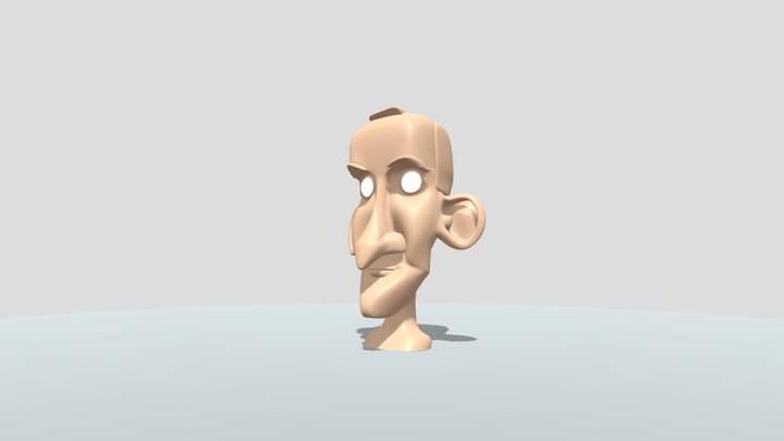 Cartoon Head 006 - Stylized Man Head 3D Model