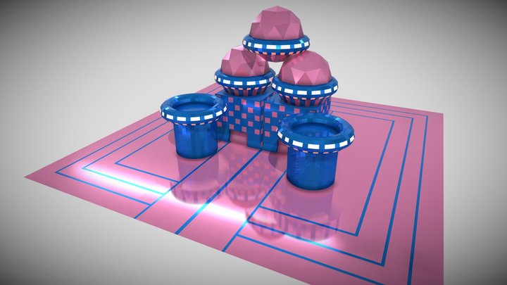 Future Castle neon – Modello 3D gratuito STL
