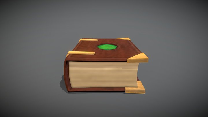 Stylized Tome Low Poly 3D Model