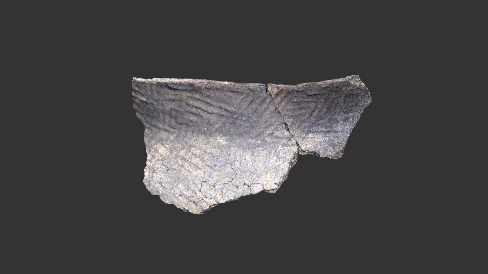 Qualla Complicated Stamped Jar Rim (2156p22)