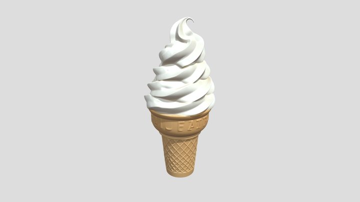 Vanilla Soft Serve Cone 3D Model