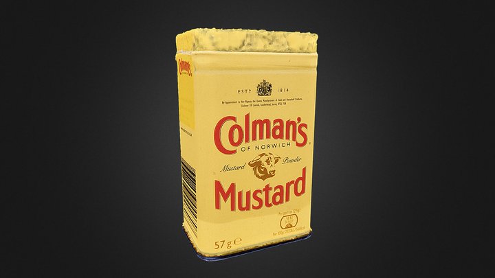 Colmans Mustard Tin - Cross Polarisation Scan – Free 3D Model STL
