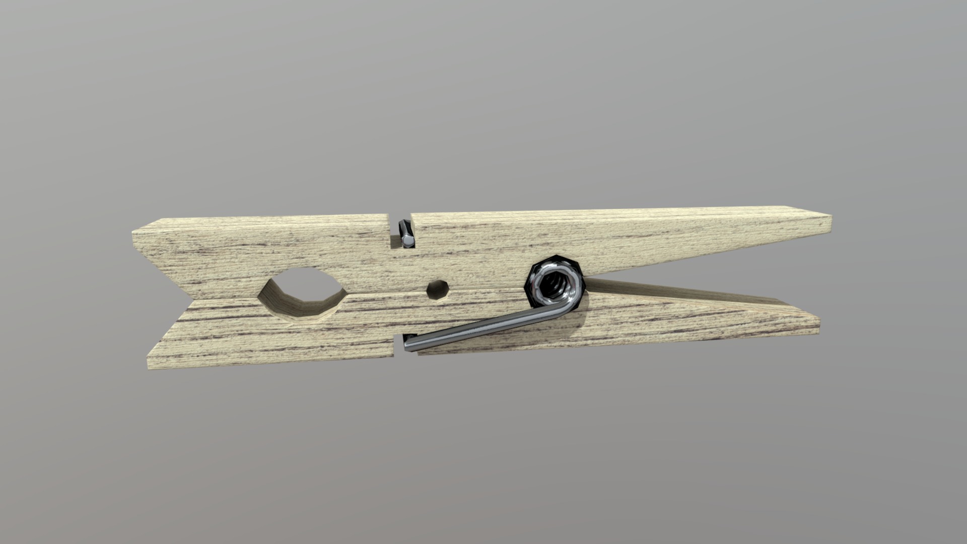 3D model Clothespin - This is a 3D model of the Clothespin. The 3D model is about a wooden skateboard with wheels.