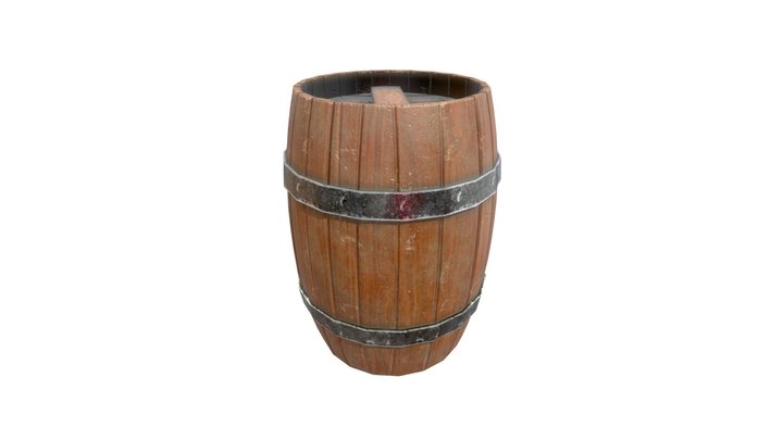 Wooden Barrel 3D Model