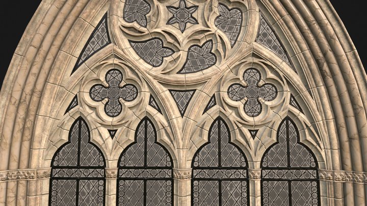 Gothic Window 3D Model