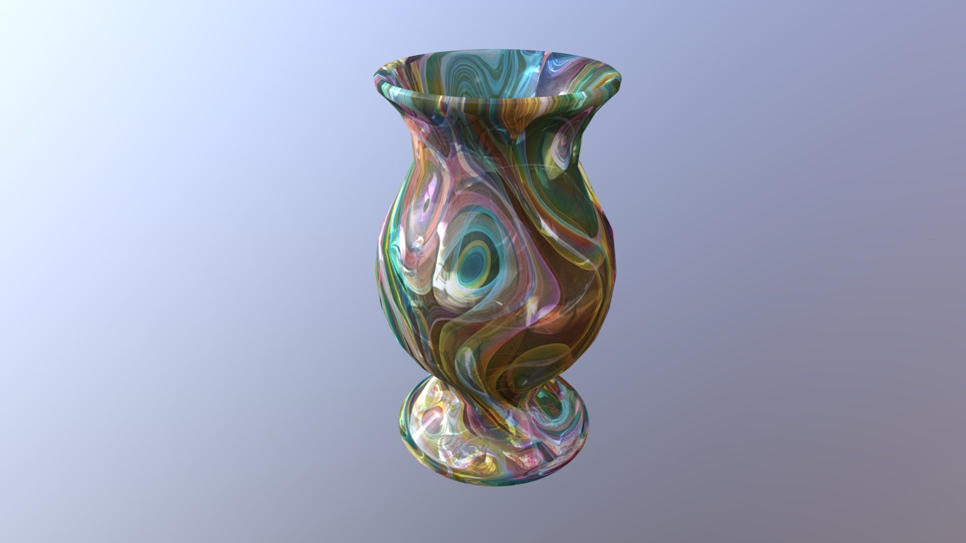 Vaso di vetro colorato
