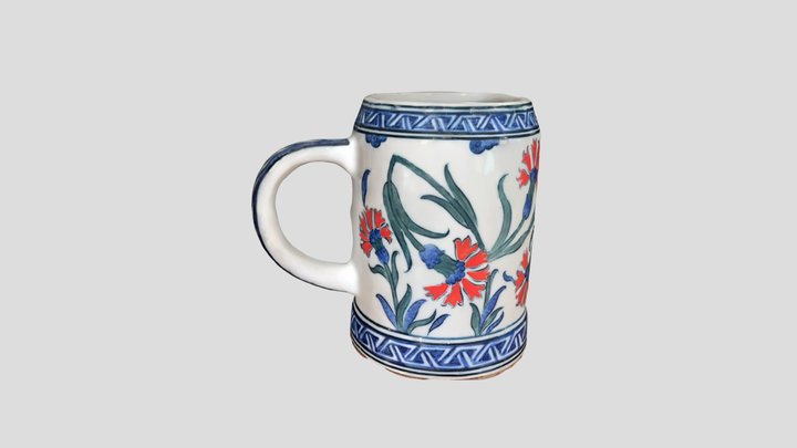 Floral vase mug 3D Model