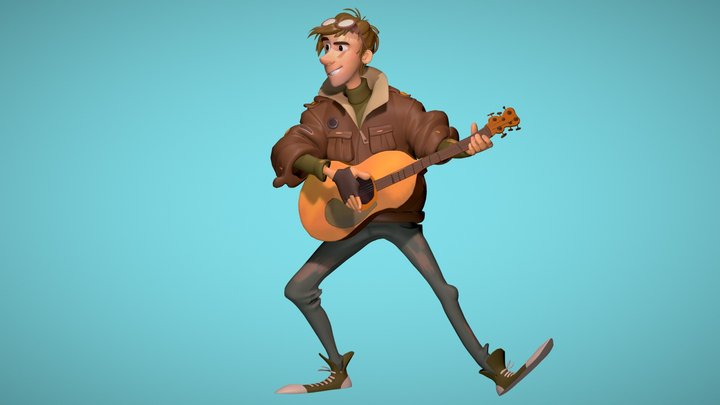 Guitarist 3D Model