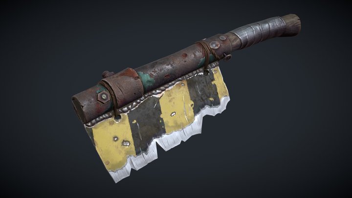 Handcrafted Butcher Axe 3D Model