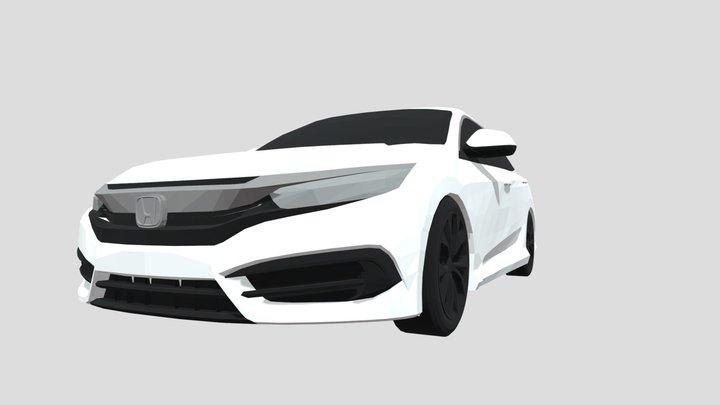 honda civic low poly 3D Model