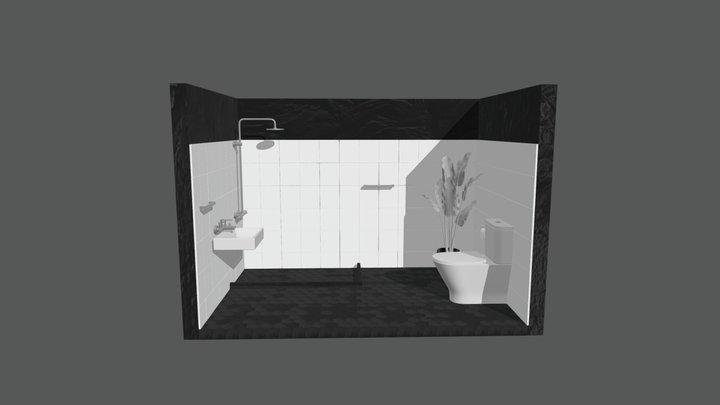 Standard Bathroom square tiles 3D Model