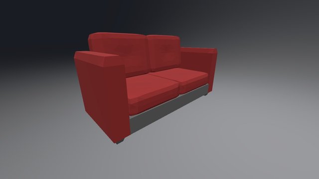 Low-poly couch 3D Model