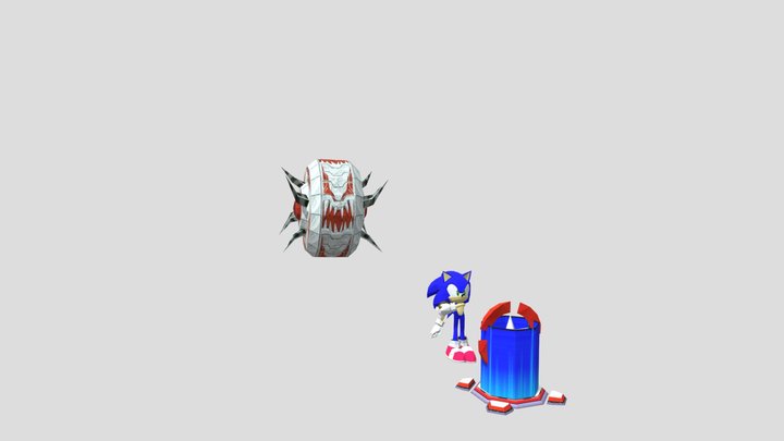 Sonic gets rolled lol XD 3D Model