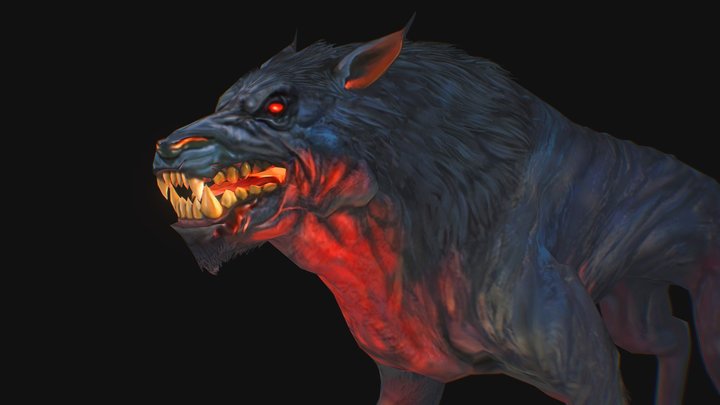 Hell Hound FanArt Animated 3D Model