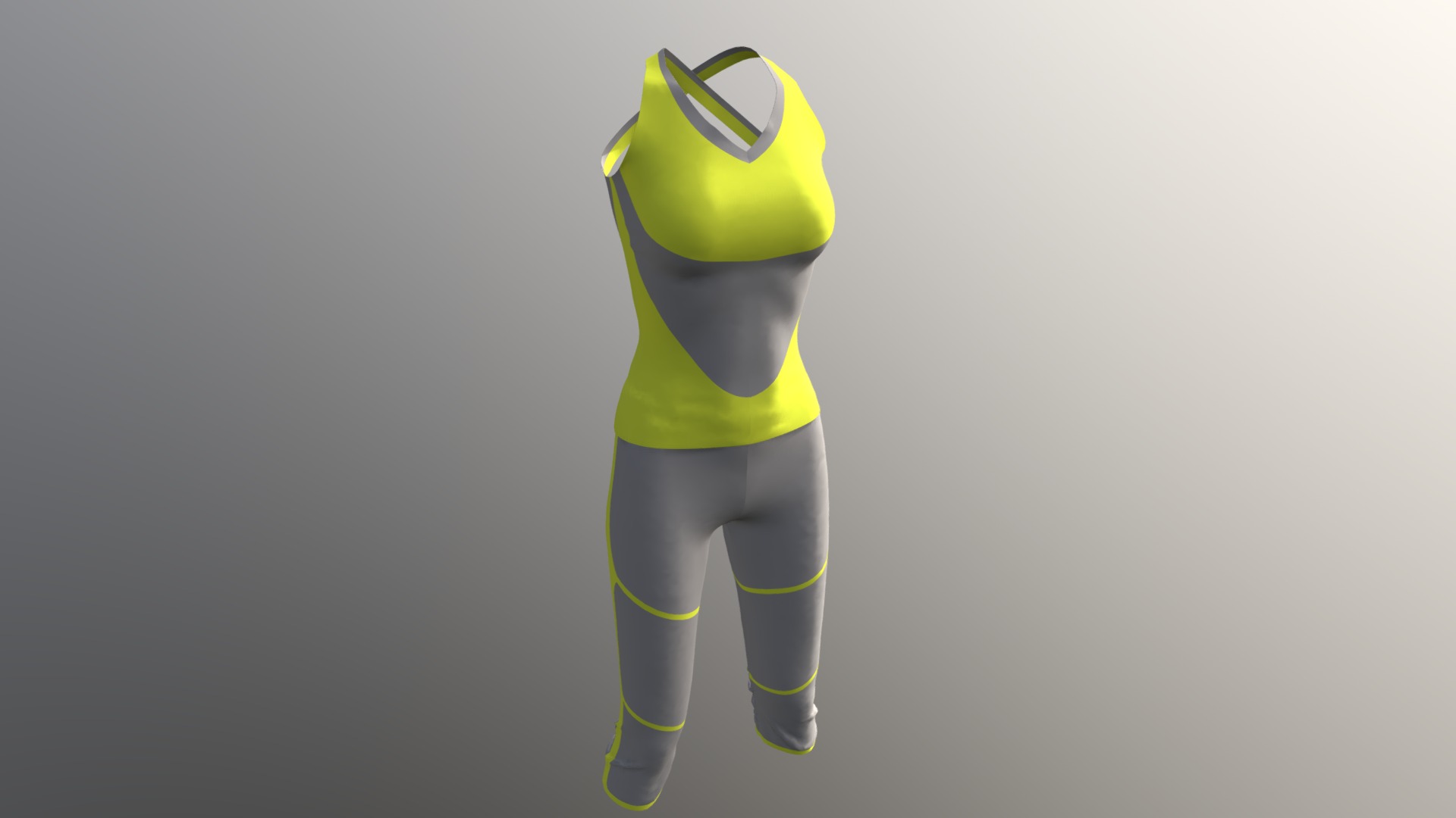 3D model Women’s Workout Clothes - This is a 3D model of the Women's Workout Clothes. The 3D model is about a person wearing a garment.