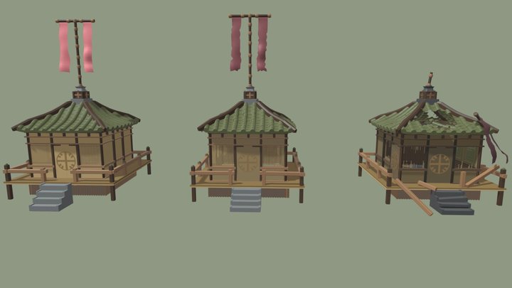 Japanese hut 3D Model