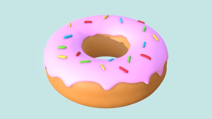 Glazed donut_simple model 3D Model