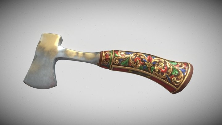 Decorative carved handle hatchet – Modello 3D gratuito STL