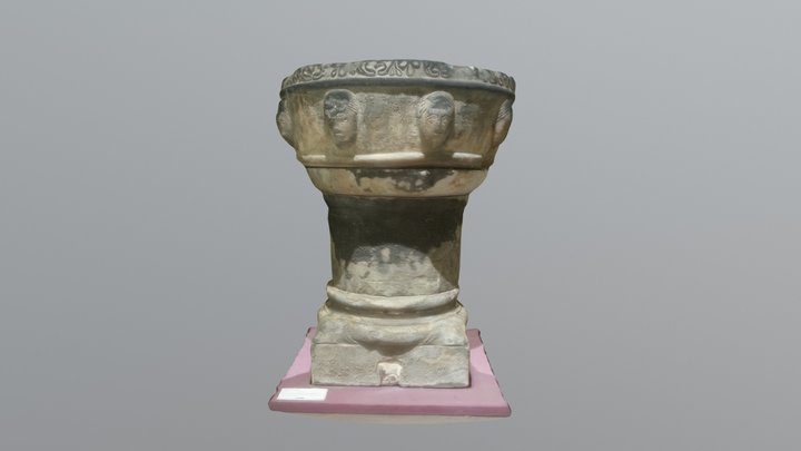 Medieval Baptismal Font 3D Model