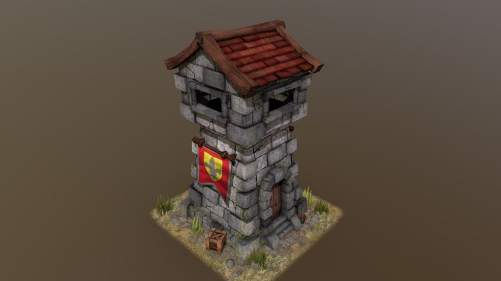 Old stone tower 3D Model