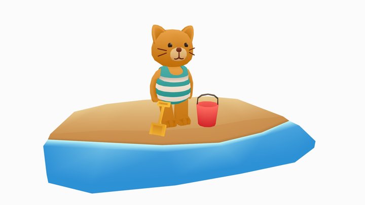 Summer Cat 3D Model
