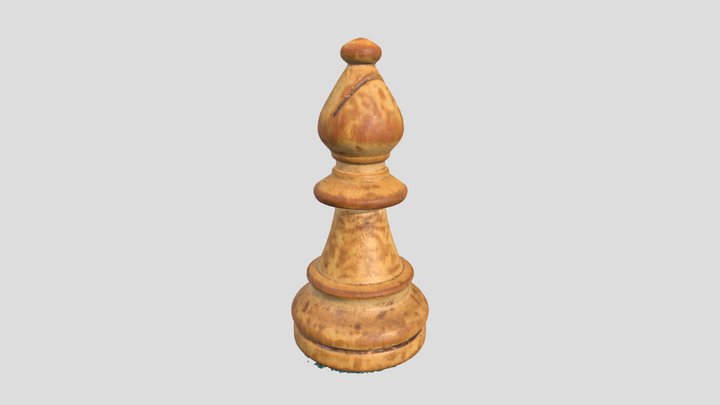 White Bishop chess piece 3D Model