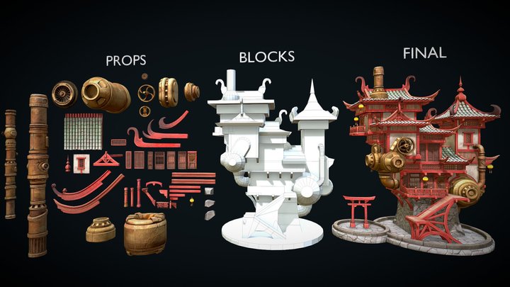 Make your own steampunk house 3D Model
