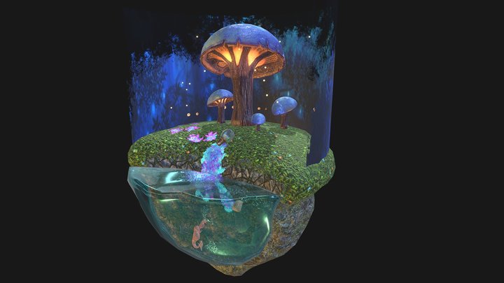 FLOATING FANTASY ISLAND 3D Model
