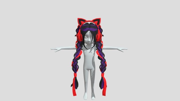 Hair FBX file prefab zepeto template 3D Item 54 3D Model