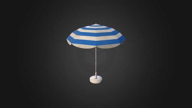 Low poly parasol 3D Model