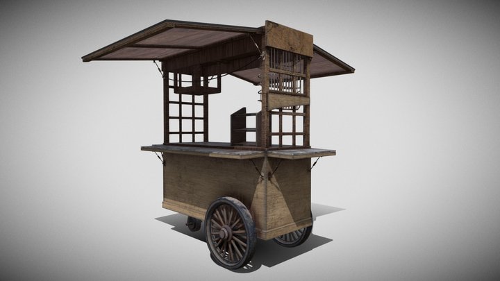 Game Asset Coffee Cart Indonesian Unity 3D Model