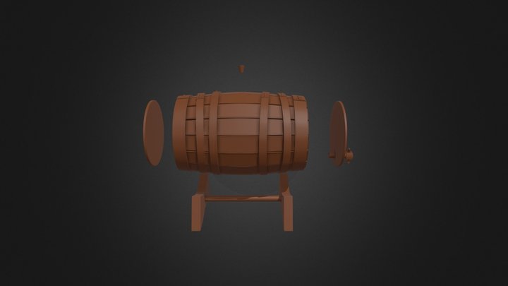 High Poly Wood Barrel Final 3D Model