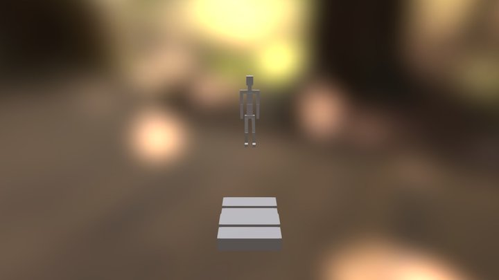 Idle Walk Staircase Jump Animation 3D Model