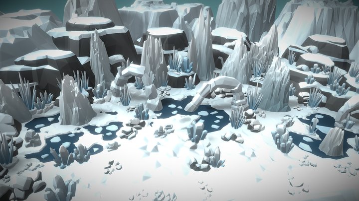 Low Poly Arctic/ Winter World 3D Model